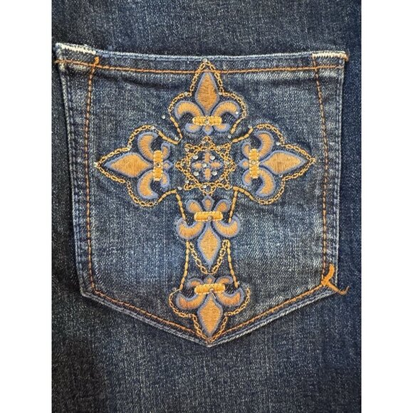 NWT Lawman Jeans Women's 1-2 Embroidered Cowgirl Western Rodeo Boot Cut Cross - Picture 2 of 11